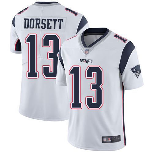 New England Patriots Football #13 Vapor Untouchable Limited White Men Phillip Dorsett Road NFL Jersey